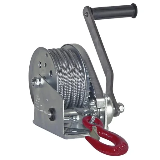 "Handbrake winch BHW-1800, Max. lifting capacity / pulling force lowest (1st) layer: 820 daN, incl. 20 m rope with SOB hook image"