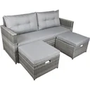 Lounge sofa MALTA, aluminum, plastic mesh semicircular 8 mm