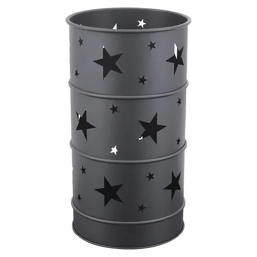 "Fire Pit Premium Fire Pot with Stars 36x36x65 cm Black image"