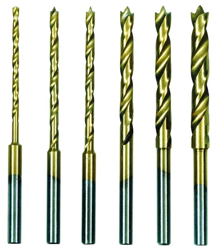 "HSS twist drill set with centering tip, 6 pieces, 1.5 to 4 mm image"