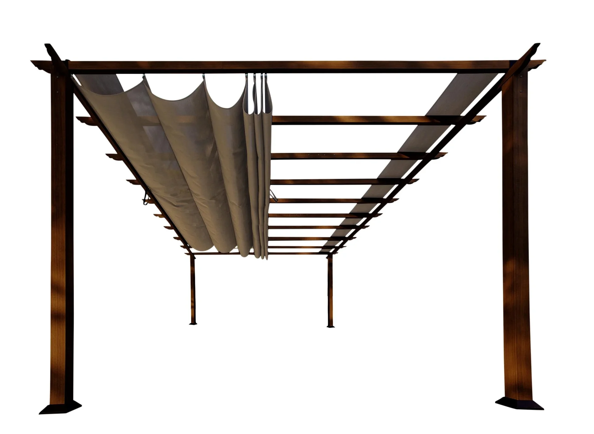 "Paragon Outdoor buitenpaviljoen „Florence“ Donkerbruin - met verstelbaar zonnescherm image"