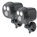 LED spotlight MB390 with motion detector, 2-pack, brown, 400 lumens, IP66