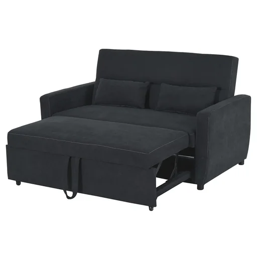 "Sofa bed, folding sofa, 2-seater fabric sofa, adjustable angle, dark grey, 148 x 82 x 89 cm image"