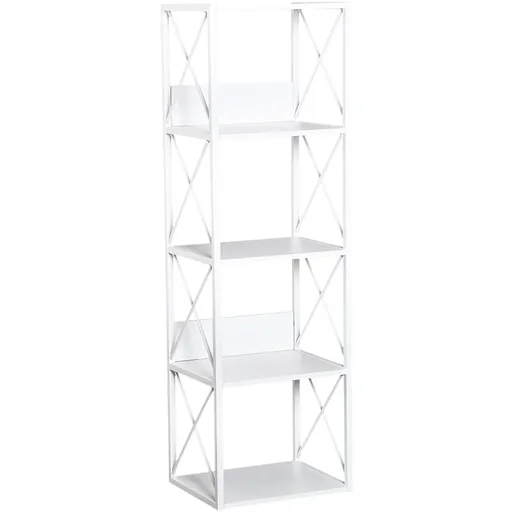 "Standing shelf bookcase storage shelf metal white 40 x 35 x 143.5 cm image"