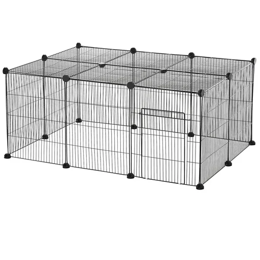 "Small animal enclosure small animal cage outdoor enclosure DIY metal kitten rabbit chinchilla multi-angle connections anti-slip mat image"