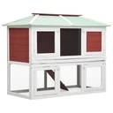 Wooden rabbit hutch with two floors