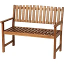 2-seater garden bench wooden bench with armrest country house style acacia wood red-brown 120 x 65 x 91.5 cm