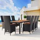 Garden set polyrattan set Rio 17-piece adjustable backrest