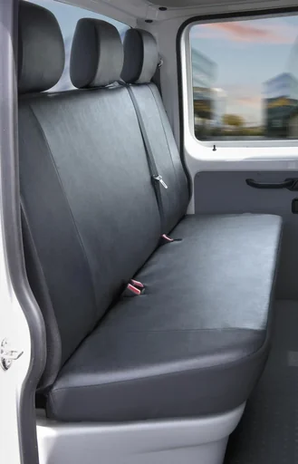 "Fitted seat covers for VW T5 for 3-seater bench platform made of artificial leather from 04/2003 to 06/2015 image"