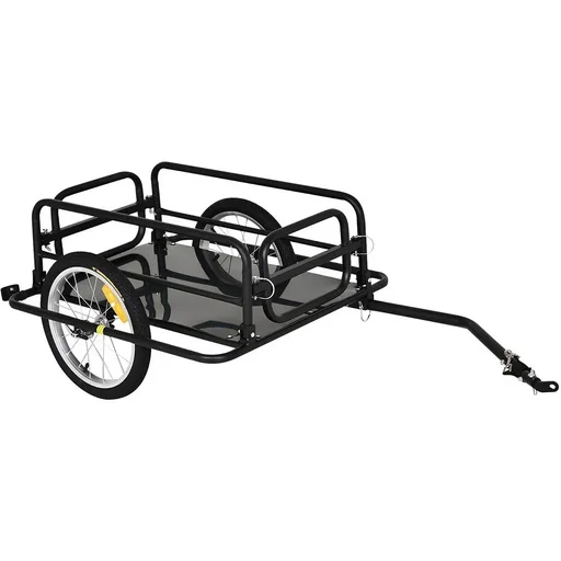 "Bicycle trailer cargo trailer for bicycle 40 kg load capacity transport trailer handcart coupling foldable steel black image"