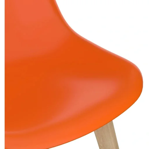 "Dining table chairs, 4 pieces, orange plastic image"
