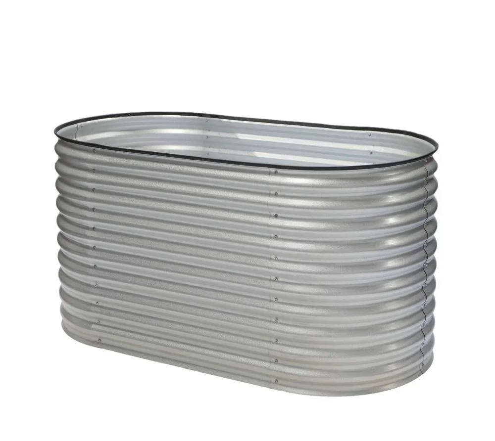 "Verhoogde moestuinbak Grow Faster, 160×80×82 cm, zilver – metaal van gegalvaniseerd golfplaat image"