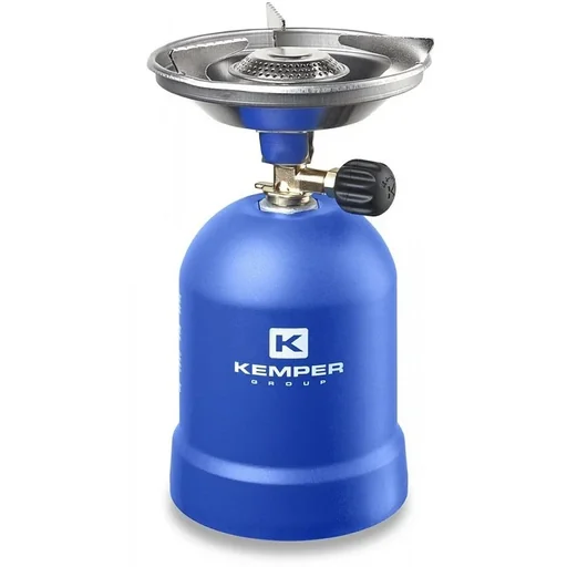 "Gas cooker with wind protection 1200 watts blue image"