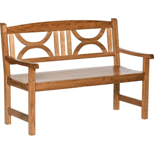 "2-seater garden bench made of solid wood 123 x 61 x 89.5 cm image"
