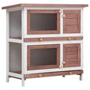 Outdoor rabbit hutch with 4 doors