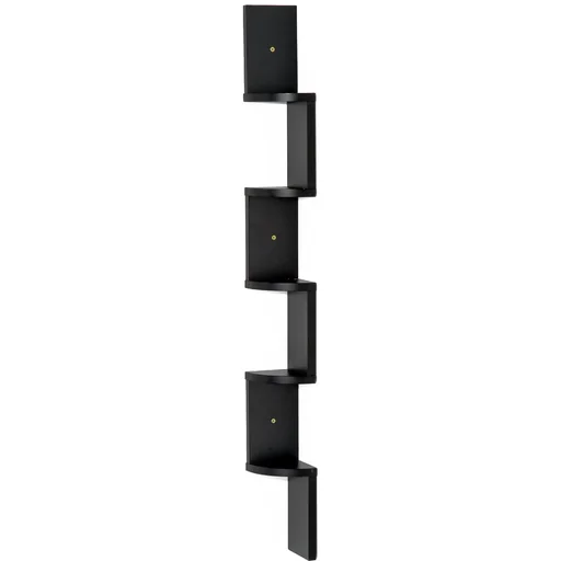"Wall shelf corner shelf bookcase black image"