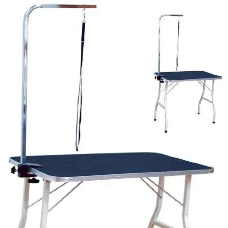 "Dog grooming table with holder and rubberized work surface image"