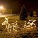 Christmas reindeer with sleigh - Christmas lights - warm white