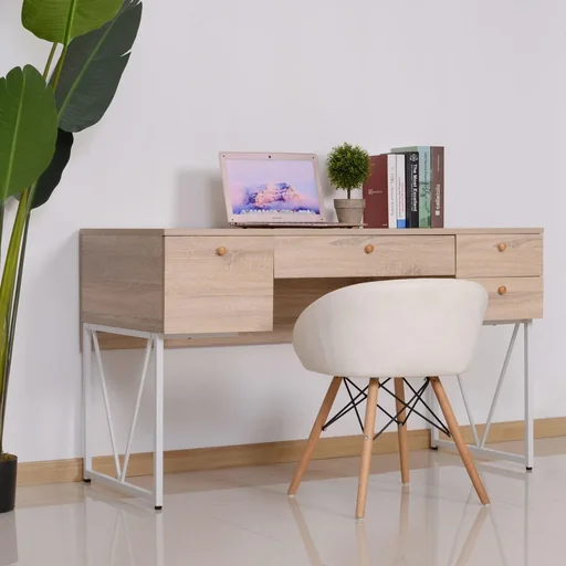 "Desk computer table PC laptop office table 3 x drawer 1 x shelf image"