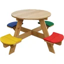 UFO Picnic Table Round Brown/White