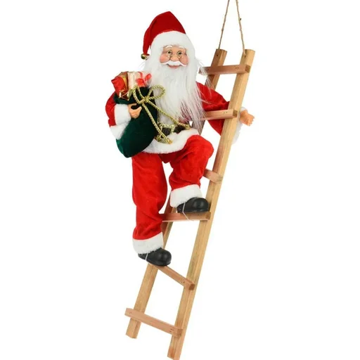 "Santa Claus on the Stairs - Standing - 65cm - Red image"