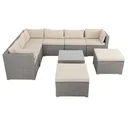 Polyrattan lounge set XL - 26 pieces - cream