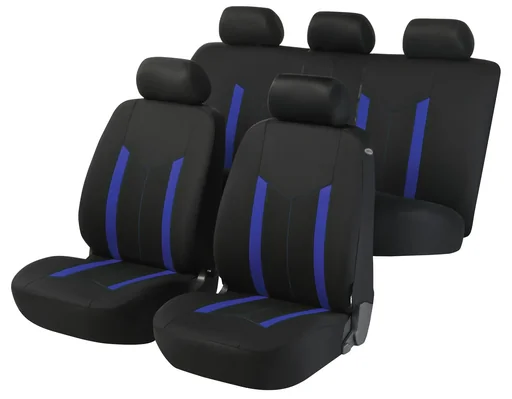 "HASTINGS car seat cover, blue image"