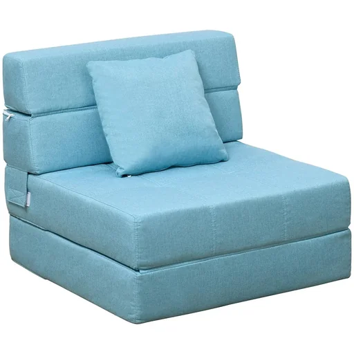 "Armchair sofa bed single sofa with washable cushion blue 70cm x 70cm x 61cm image"