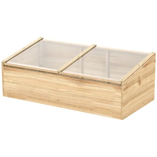 "Greenhouse wooden cold frame cold frame greenhouse garden & planter system for garden balcony, 100 x 50 x 35 cm, Nat image"