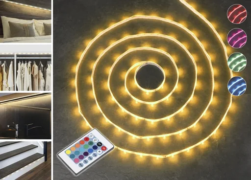 "5 m light strip with color change and remote control image"