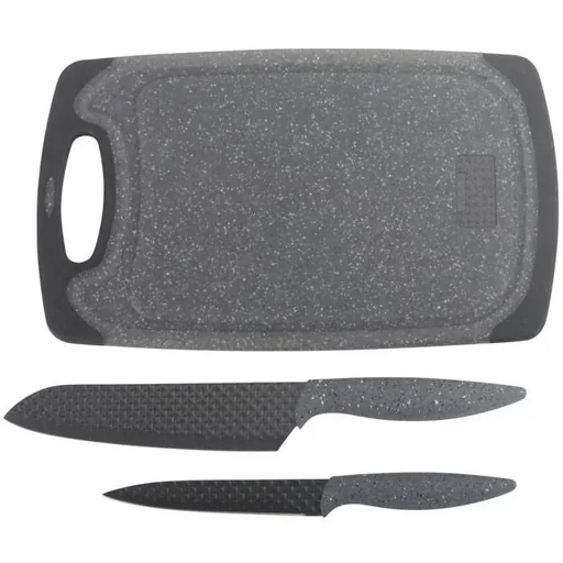 "2-piece knife set with cutting board - red image"