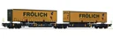 Double-pocket articulated wagon, type Sdggmrs/T2000, of the WASCOSA "Frölich"