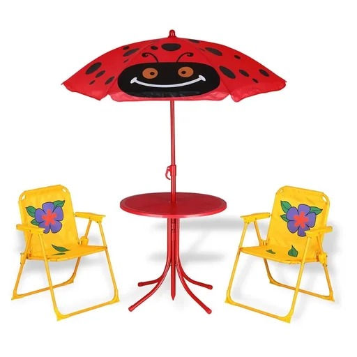 "Kindergarten set beetle - 2 chairs 1 table with parasol image"
