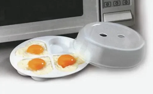 "Microwave egg pan, "Lightning Egg Pan", white image"