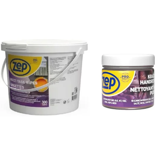 "Multi Task Wipes - 300 pieces and powerful hand cleaner - 1 L image"