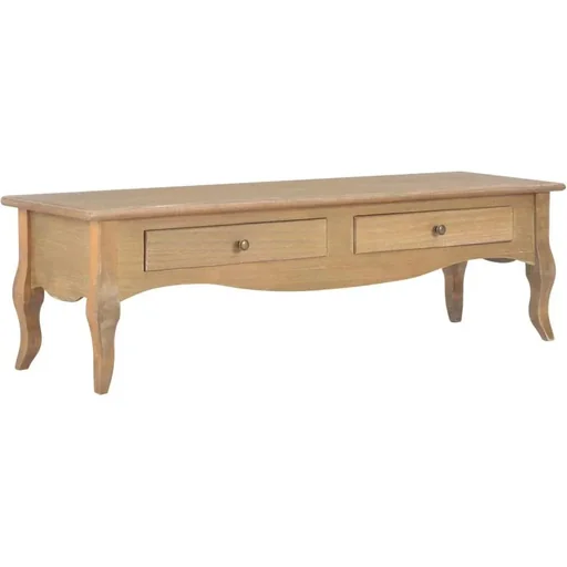 "TV cabinet with 2 drawers 120x35x35 cm solid pine image"