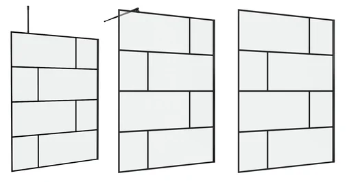 "Shower screen in modern design 140 x 195 cm - glass shower with matt black wall profile - including wall bracket image"