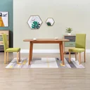 2-piece dining room chairs, green fabric