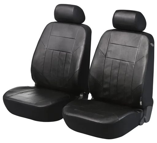 "Car seat cover artificial leather soft nappa black for front seats image"