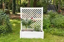 Plantenbak met traliewerk 100 cm, wit