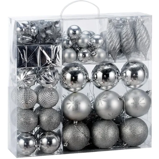 "Christmas balls 103 pieces - silver image"