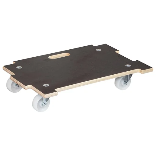 "Transport aid MM 1383, 59 x 39 x 11 cm, hard castors Ø 75 mm, roller bearings, Maxigrip FSC® plate, load capacity 250 kg image"