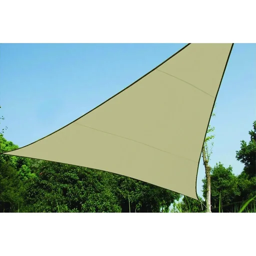 "Water-permeable sun sail - triangular - 5 x 5 x 5 m - champagne image"