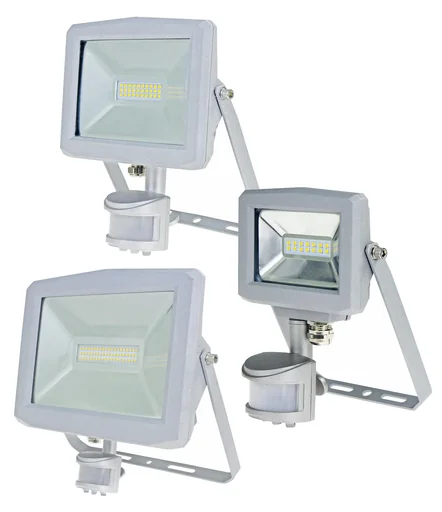 "Slimline 50W LED spotlight, IP44, with motion detector and Samsung chip image"