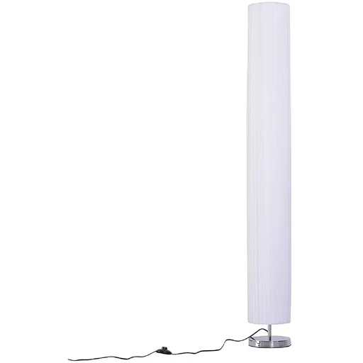 "Floor lamp, floor lamp, stainless steel base, textile lampshade 40W round white ?20 x 160 cm image"