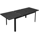 Extendable balcony table 180-240 cm patio table extendable dining table outdoor aluminum black