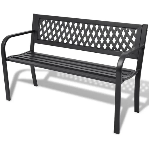 "Garden bench 118 cm steel black image"