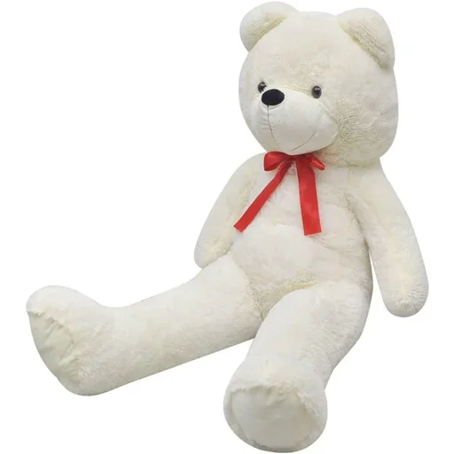 "Teddy bear XXL 160 cm made of soft plush white image"
