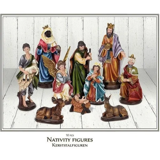 "Nativity figures - Christmas figures for the nativity scene - Set of 10 pieces - 8 to 20 cm image"
