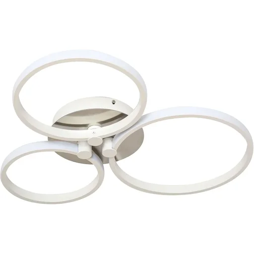 "Ceiling light with three circular lamp bands silver/white image"